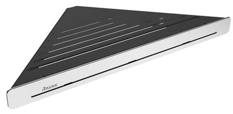Ravak Slim sarokpolc 29 cm fekete-króm X07P576