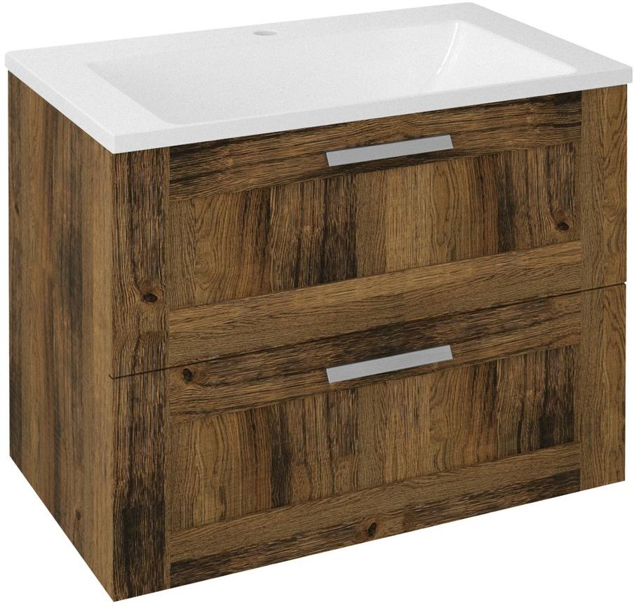 Sapho Amia szekrény 74.5x45x60 cm mosdókagyló alá akasztható tölgy-fa AM075-1919