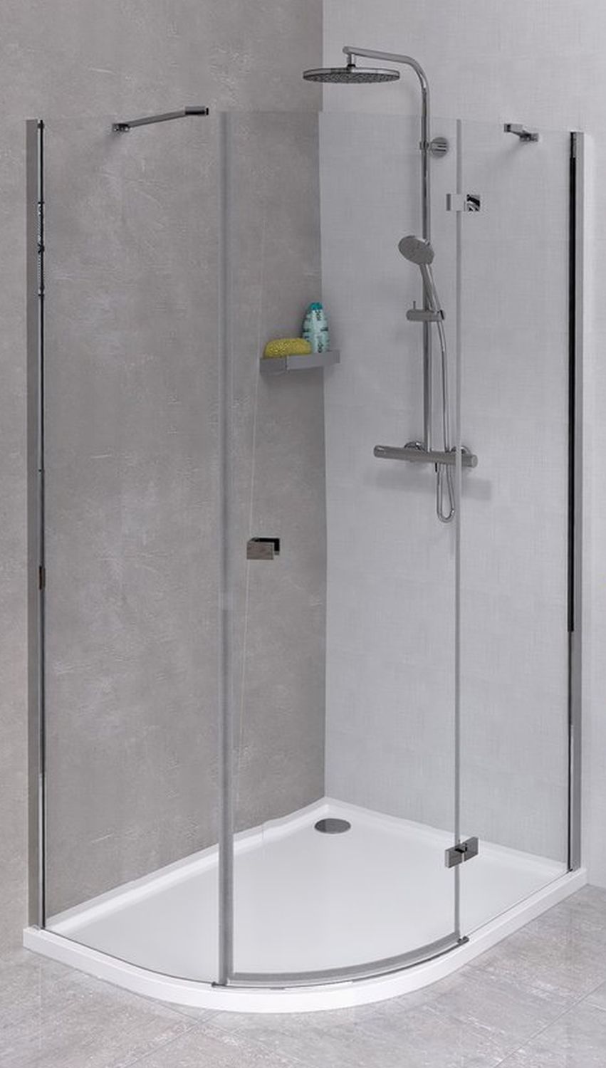 Polysan Fortis Line zuhanykabin 100x90 cm félkör alakú króm fényes/átlátszó üveg FL5090R