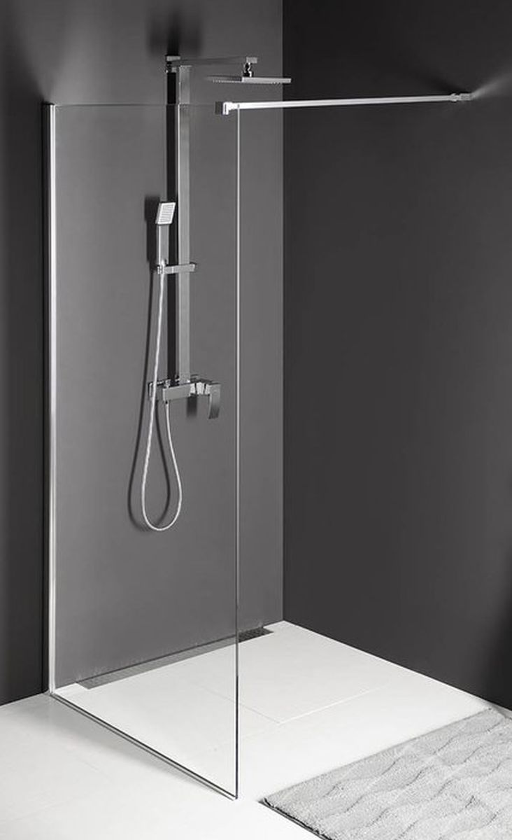 Polysan Modular Shower zuhanykabin fal walk-in 100 cm króm fényes/átlátszó üveg MS1-100