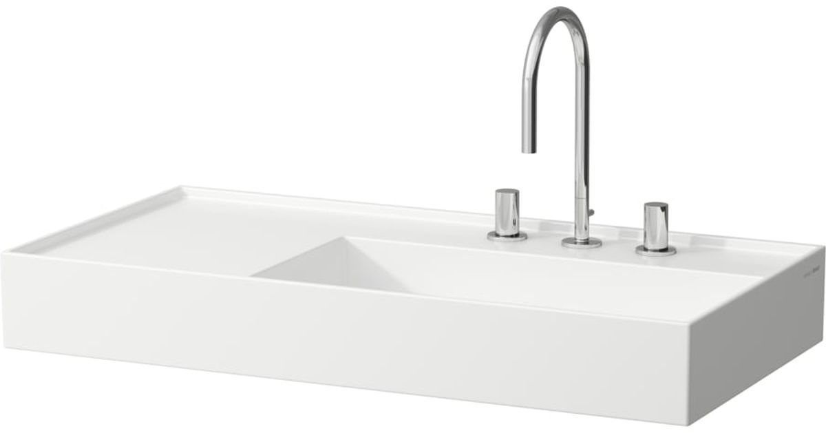 Laufen Kartell mosdótál 90x46 cm négyszögletes fehér fényes H8103390001111