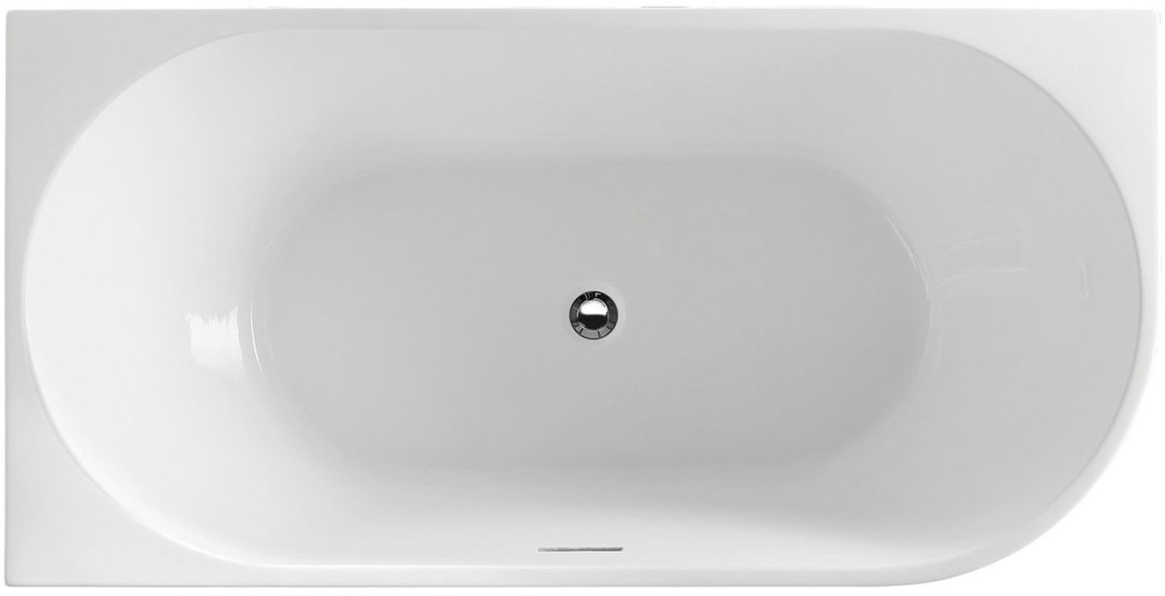 Aqualine Tibera fal mellé szerelhető fűrdőkád 150x75 cm ovális fehér E1046
