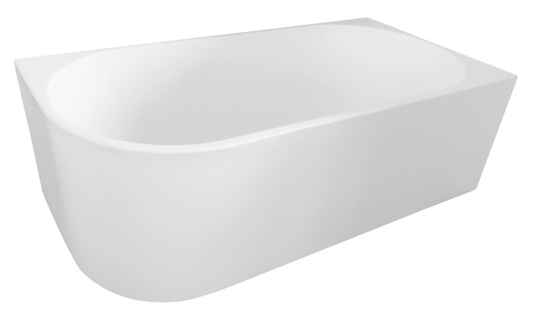 Aqualine Tibera fal mellé szerelhető fűrdőkád 170x80 cm ovális fehér E1015
