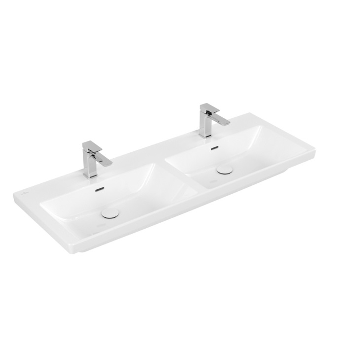 Villeroy & Boch Subway 3.0 mosdótál 130x47 cm négyszögletes klasszikus-dupla fehér 4A71D5R1