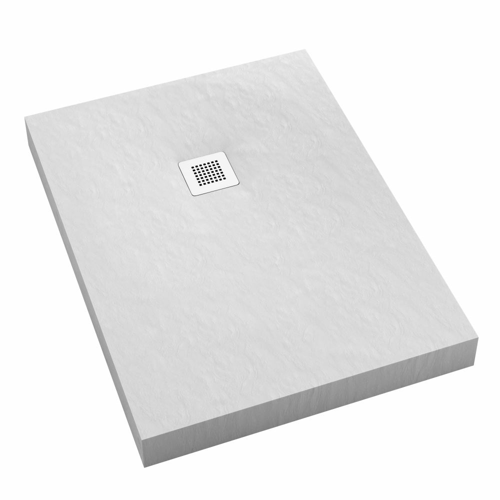 Schedpol New Horizons White Stone téglalap zuhanytálca + előlap 100x90 cm fehér 3.3315/B/ST-M2