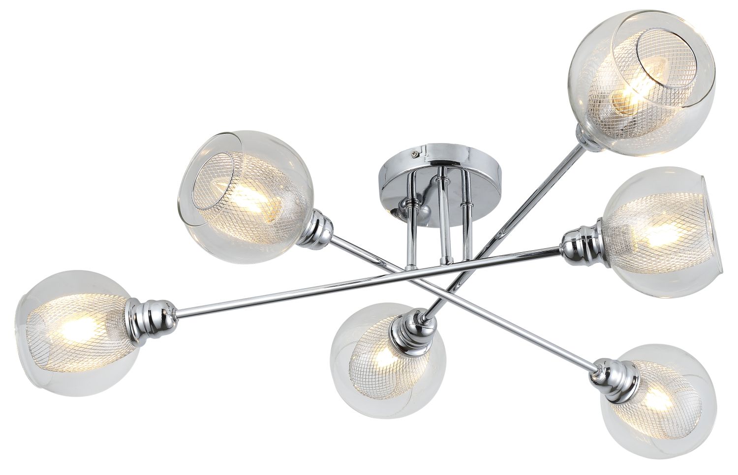 Candellux Dixi mennyezeti lámpa 6x40 W króm-átlátszó 36-61362