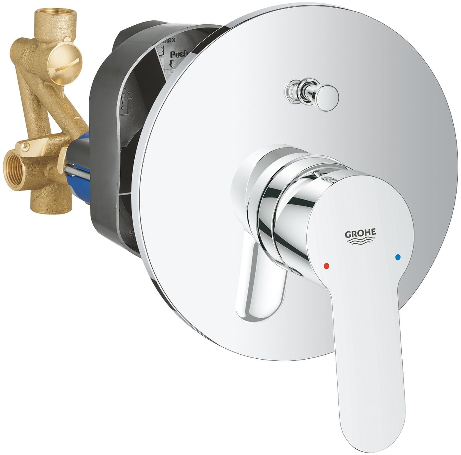 Grohe BauEdge kád és zuhany csaptelep süllyesztett StarLight Chrome 29079000
