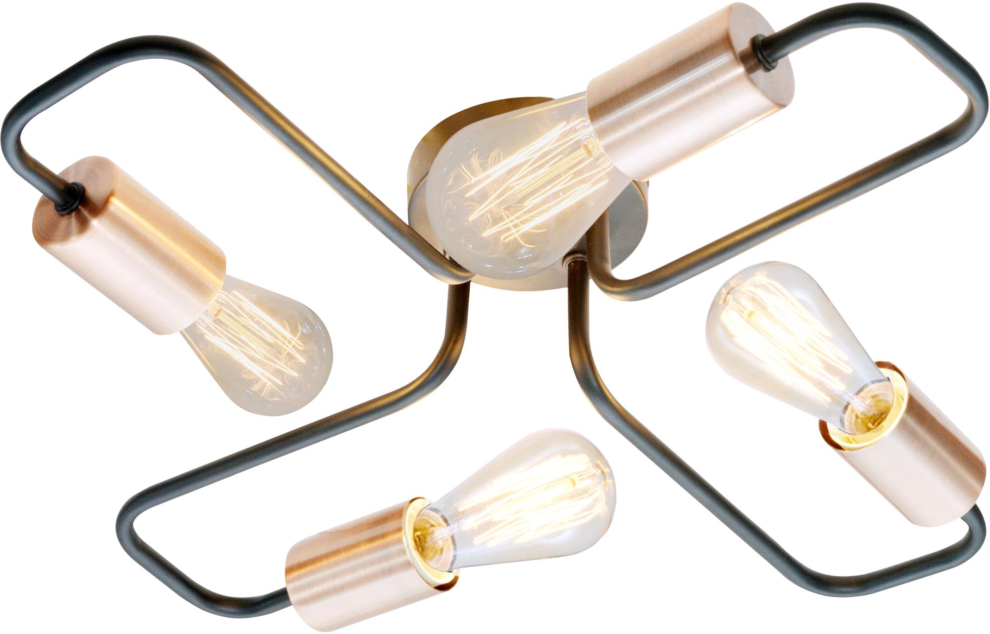 Candellux Herpe mennyezeti lámpa 4x60 W fekete-réz 34-66923