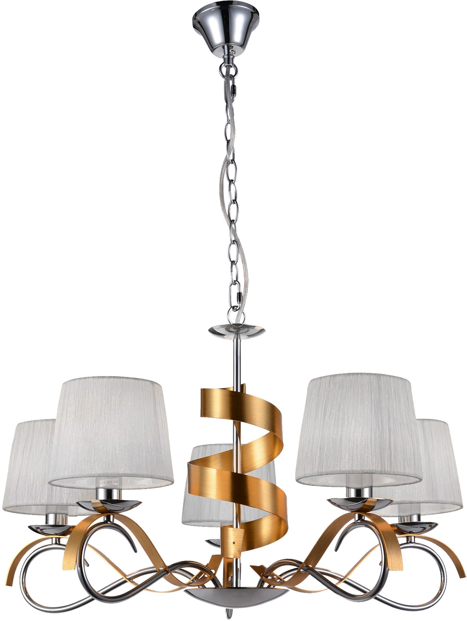 Candellux Denis függőlámpa 5x40 W króm-arany 35-23445