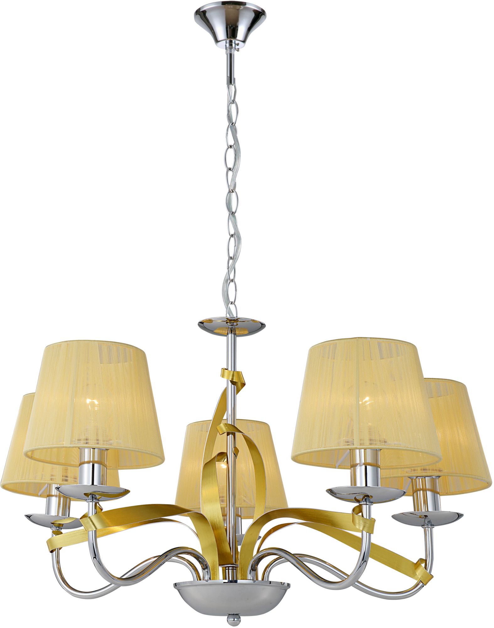 Candellux Diva függőlámpa 5x40 W króm-arany 35-55064