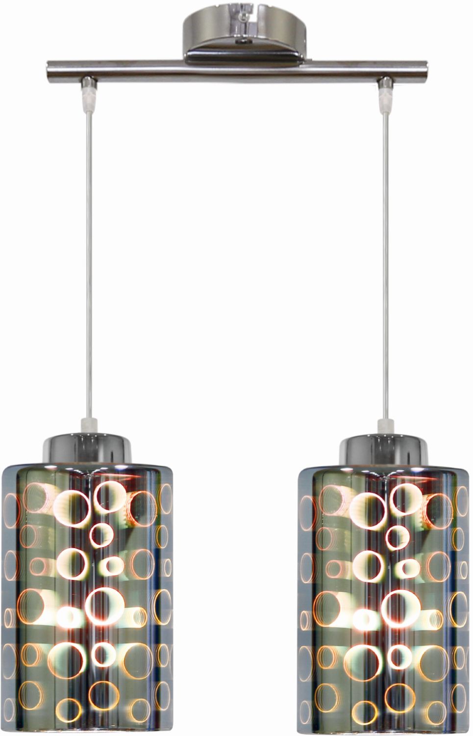Candellux Nocturno függőlámpa 2x40 W króm-sokszínű 32-57693