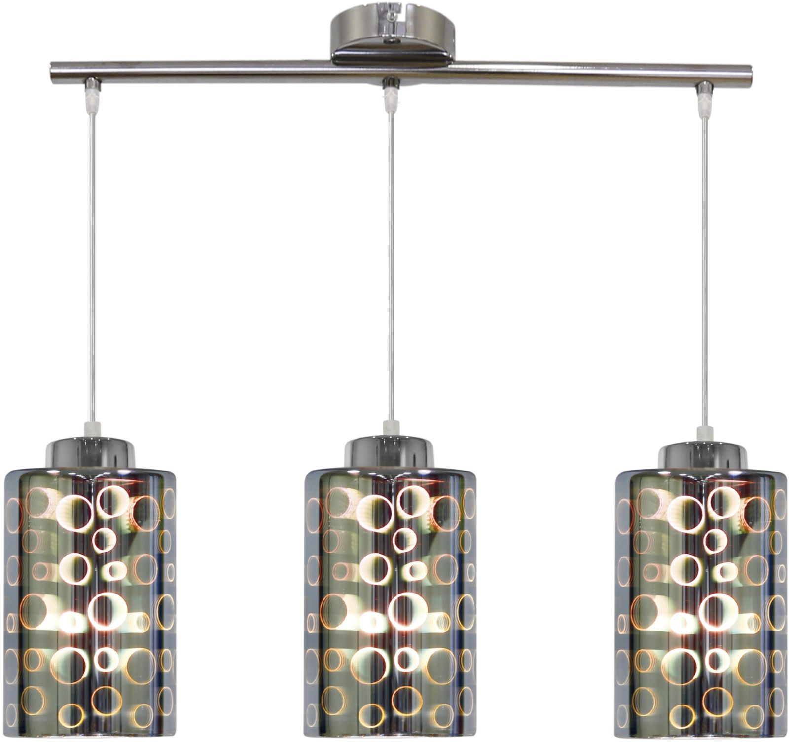 Candellux Nocturno függőlámpa 3x40 W króm-sokszínű 33-57709
