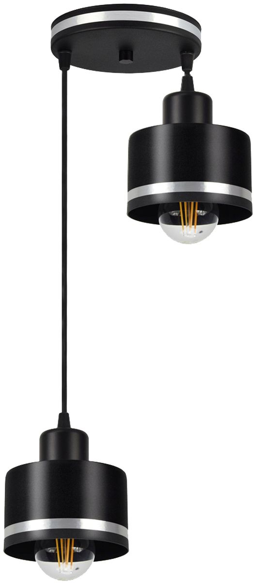 Candellux Wama függőlámpa 2x40 W fekete-króm 32-00477