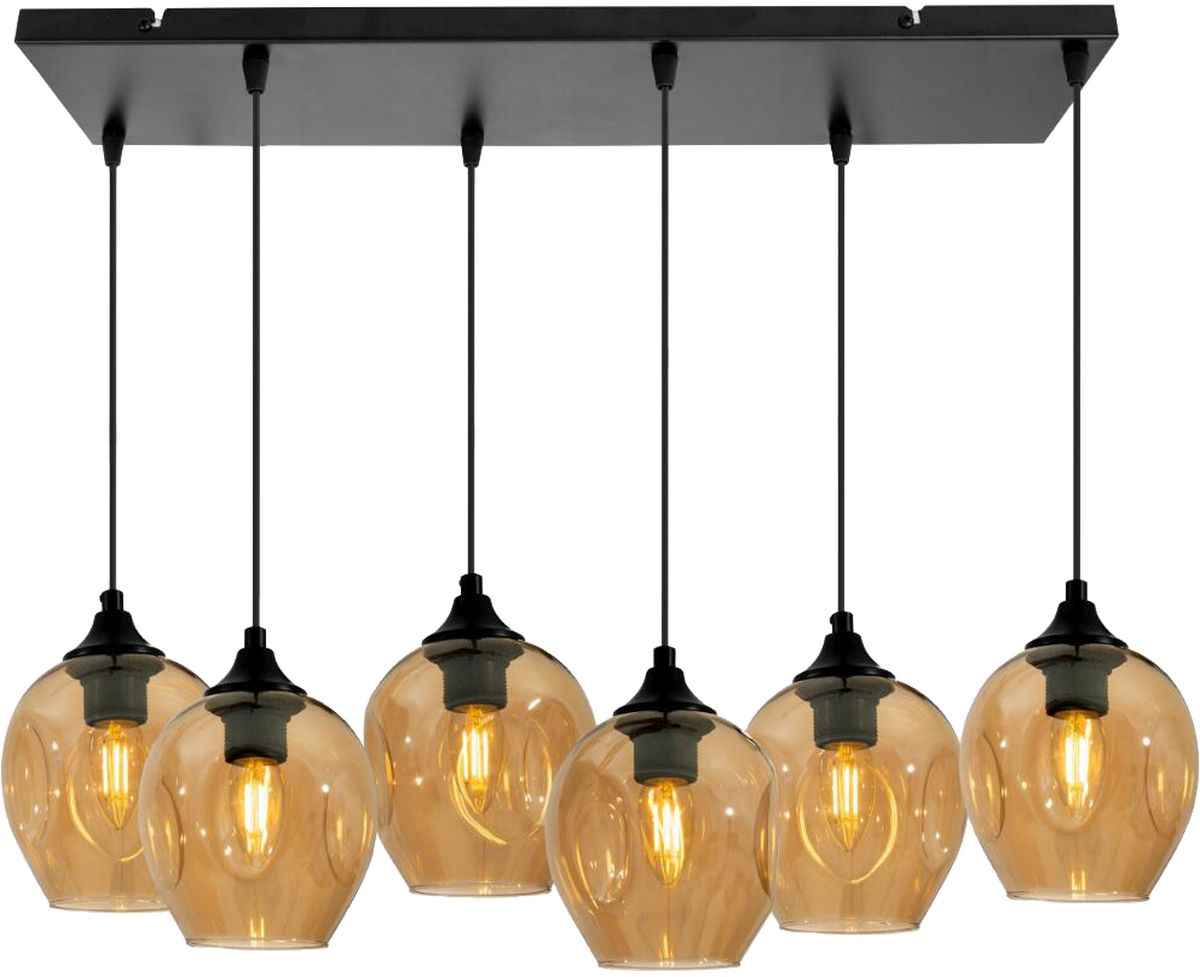 Candellux Aspa függőlámpa 6x40 W fekete-barna 36-00620