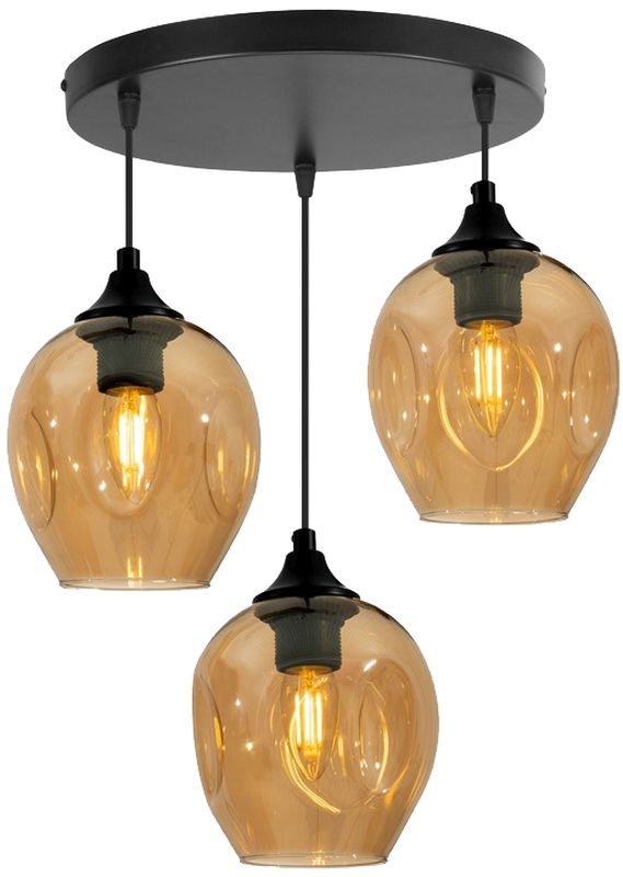 Candellux Aspa függőlámpa 3x40 W fekete-barna 33-00613