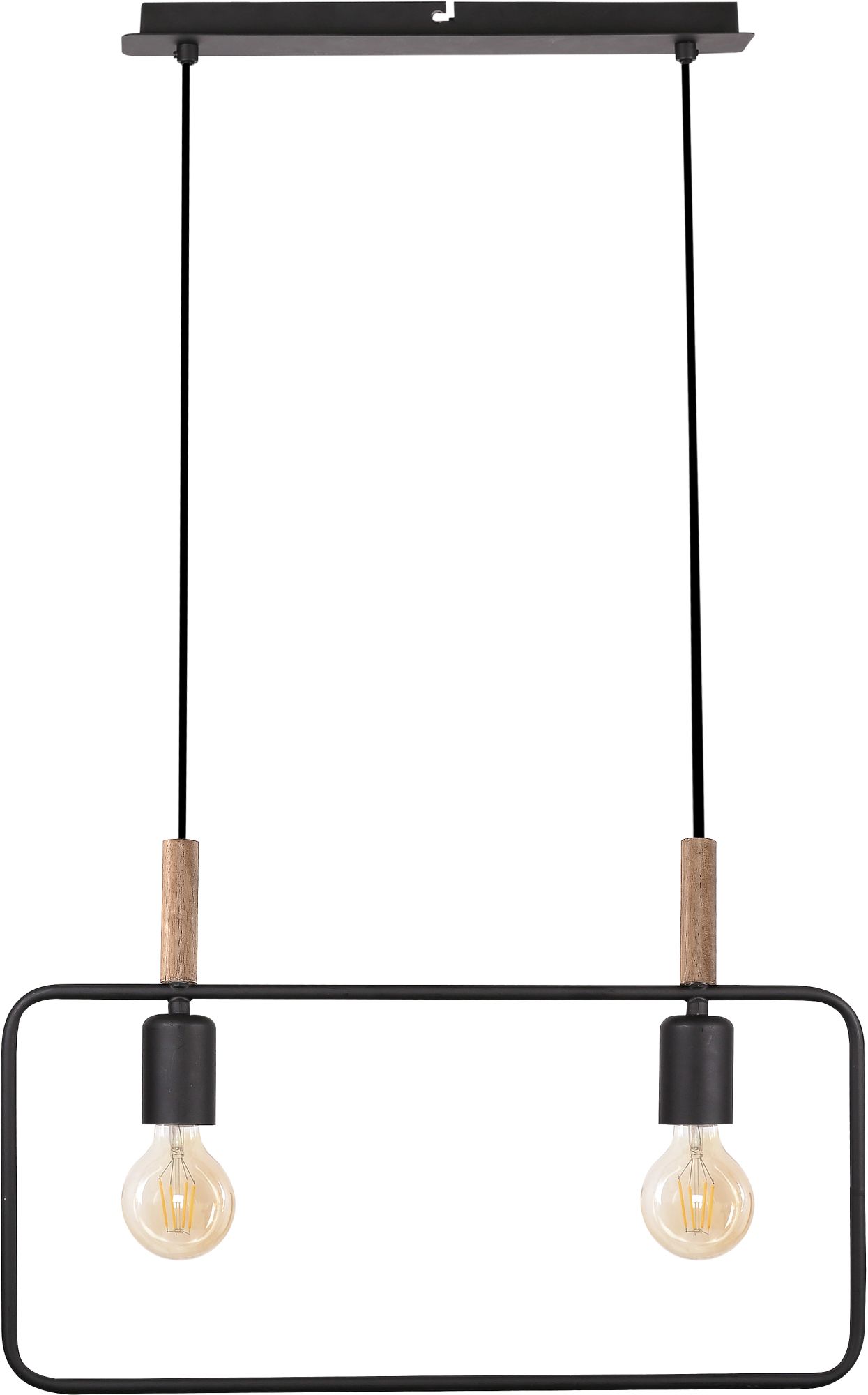 Candellux Frame függőlámpa 2x60 W fekete-fa 32-73518