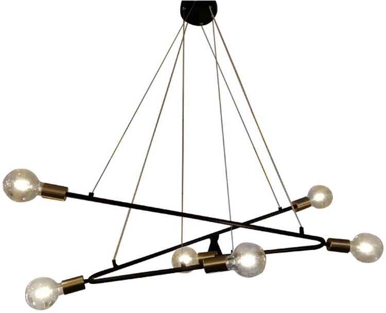Light Prestige Estrella függőlámpa 6x40 W fekete-arany LP-075/6PBK