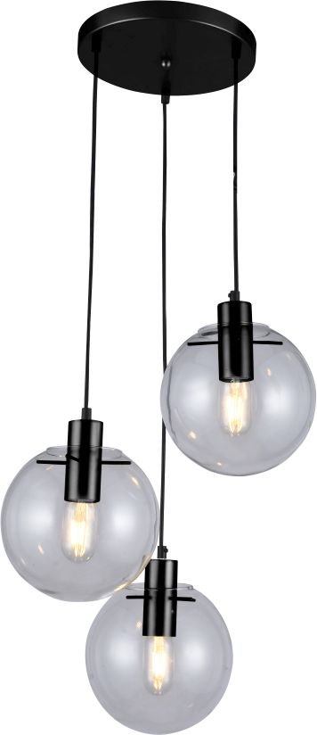 Light Prestige Puerto függőlámpa 3x40 W fekete-átlátszó LP-004/3PBK