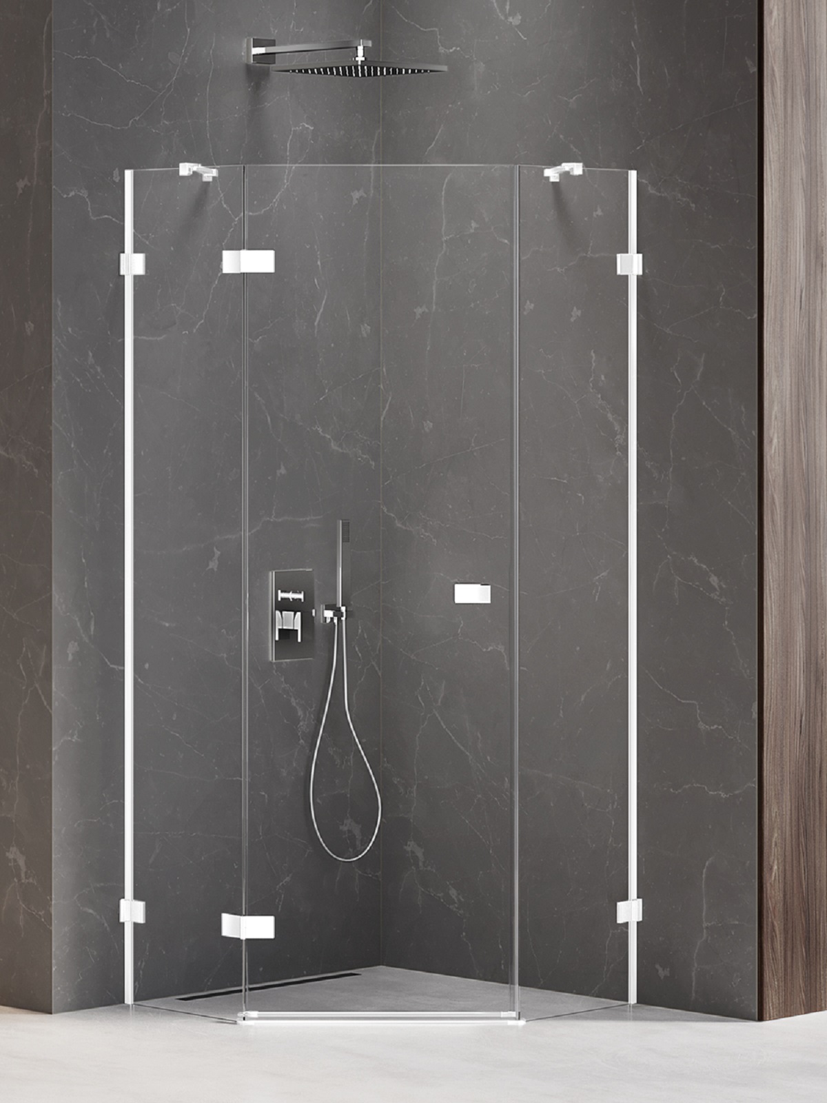 New Trendy Avexa White zuhanykabin 90x90 cm fehér matt/átlátszó üveg EXK-3864