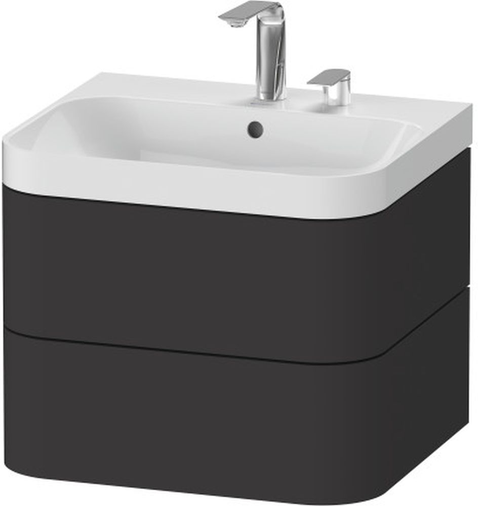 Duravit Happy D.2 Plus mosdó szekrénnyel 57.5 cm grafit HP4345N8080