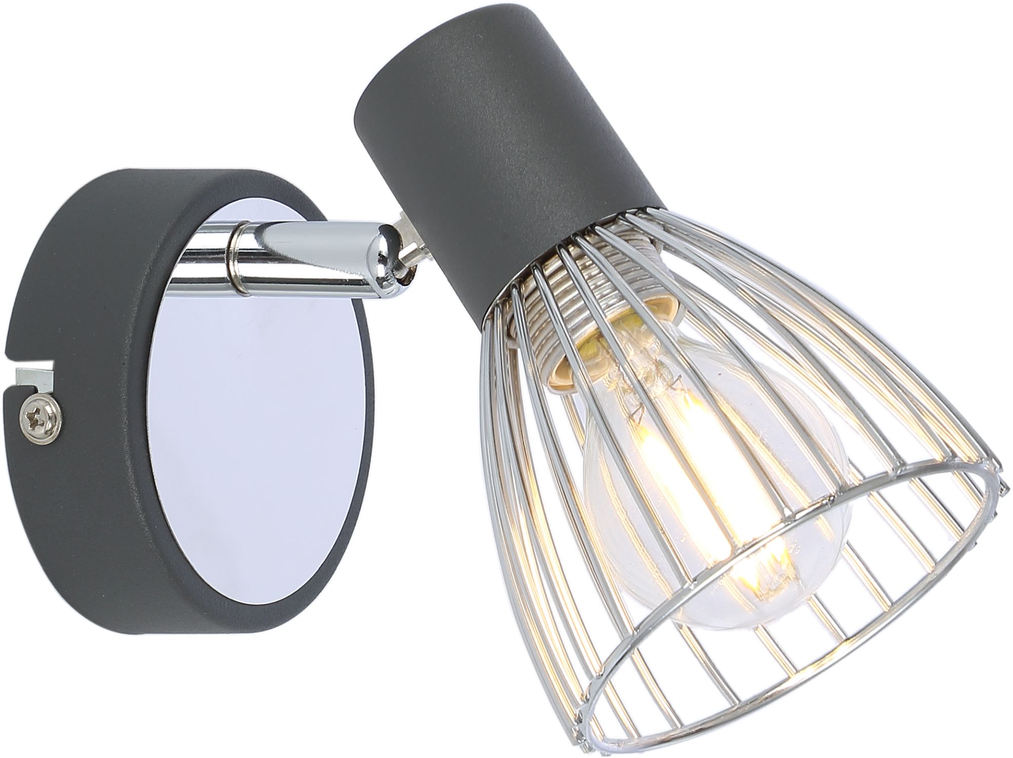 Candellux Modo oldalfali lámpa 1x40 W fekete-króm 91-61515