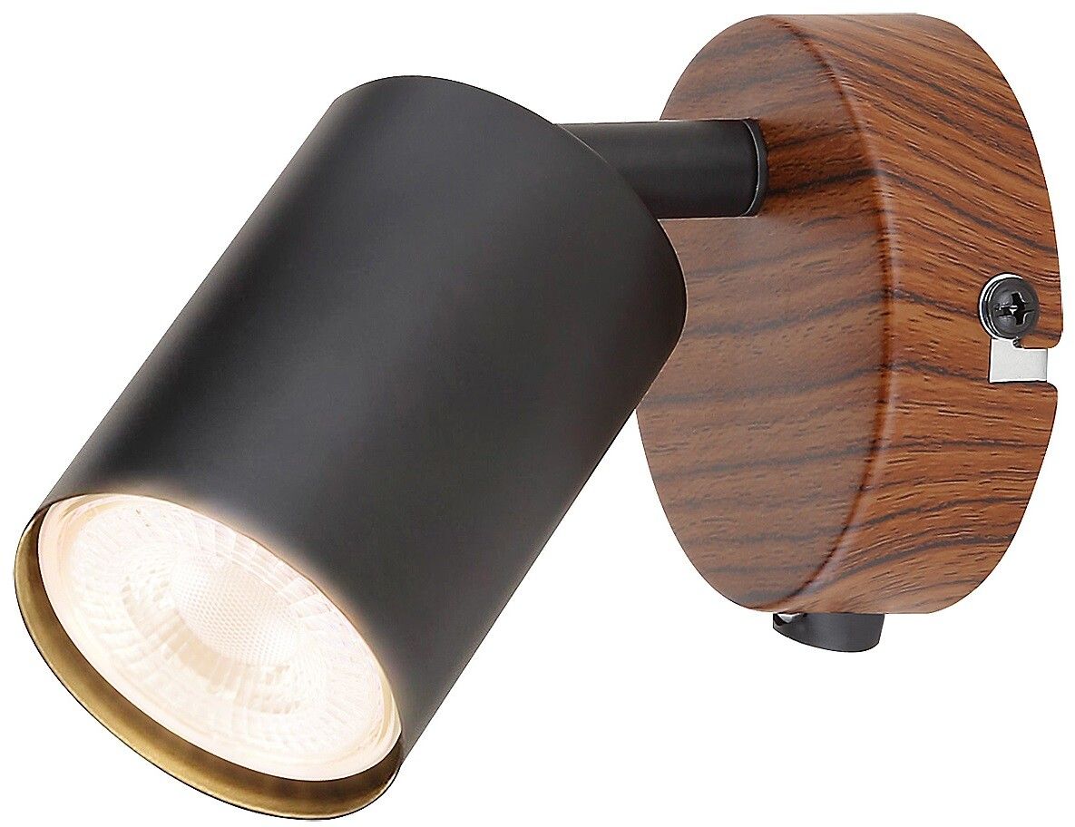 Rabalux Edmund oldalfali lámpa 1x25 W fekete-fa 5295