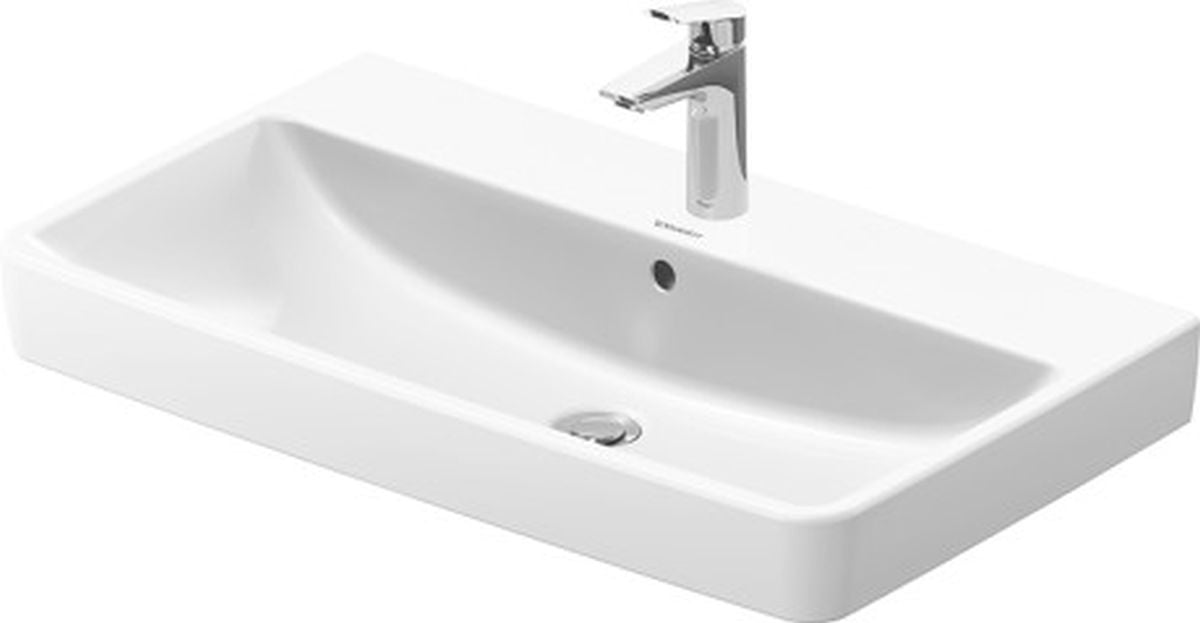 Duravit No. 1 mosdótál 80x46 cm négyszögletes beépíthető fehér 23758000002