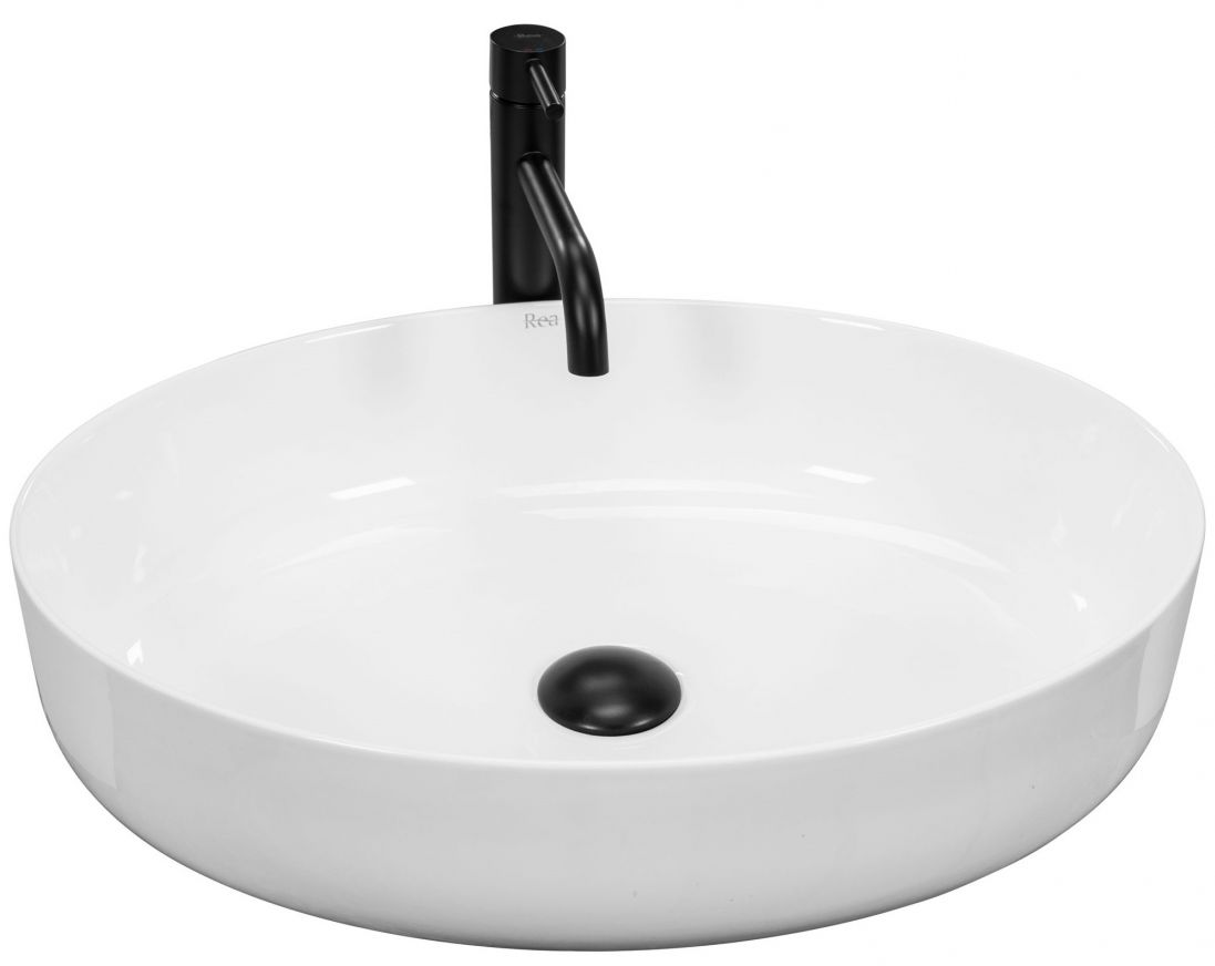 Rea Queen mosdótál 55x41.5 cm ovális mosdótálak fehér REA-U1223