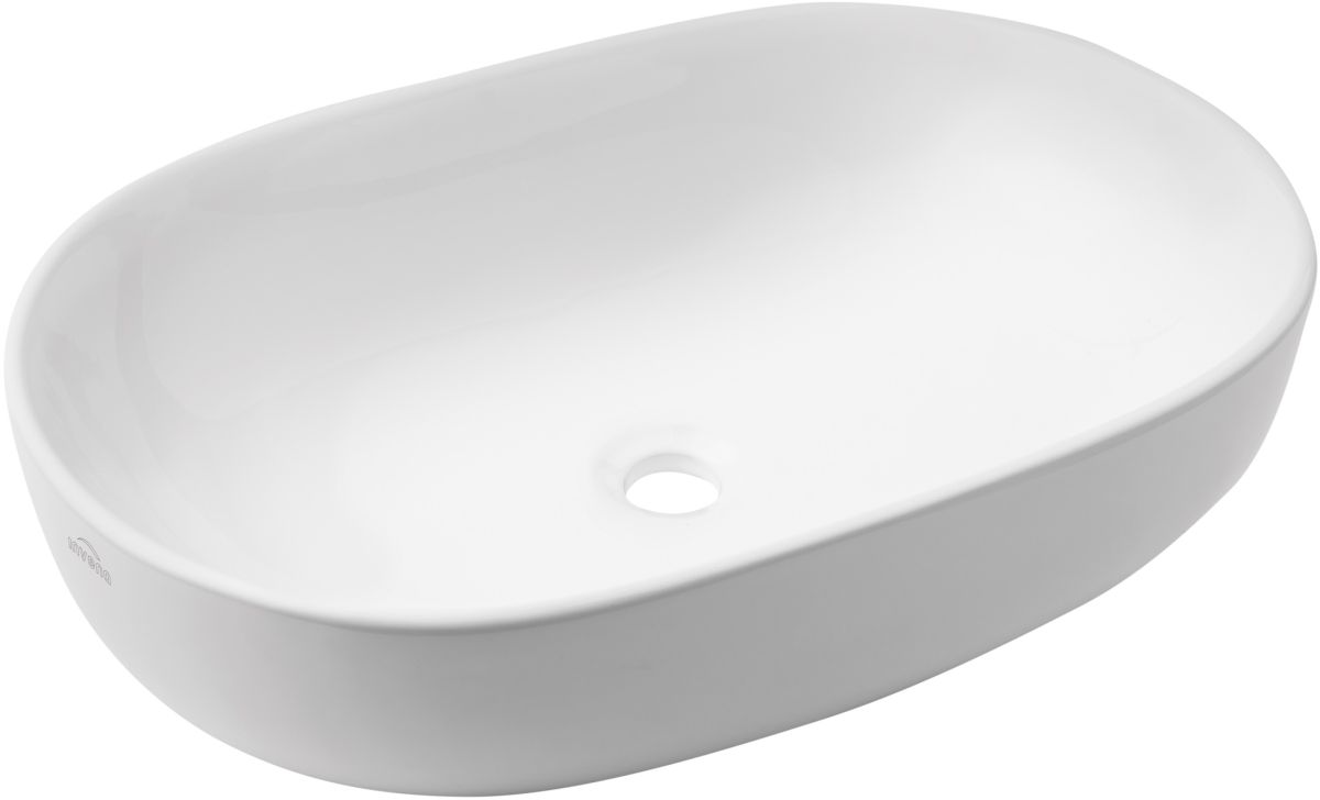Invena Korfu mosdótál 60x42 cm ovális mosdótálak fehér CE-34-001