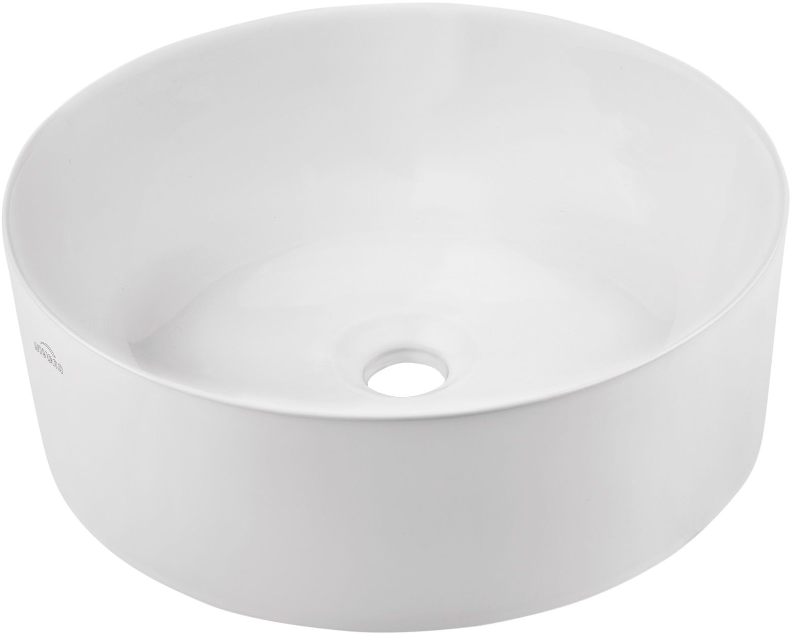 Invena Kos mosdótál 42x42 cm kerek mosdótálak fehér CE-38-001