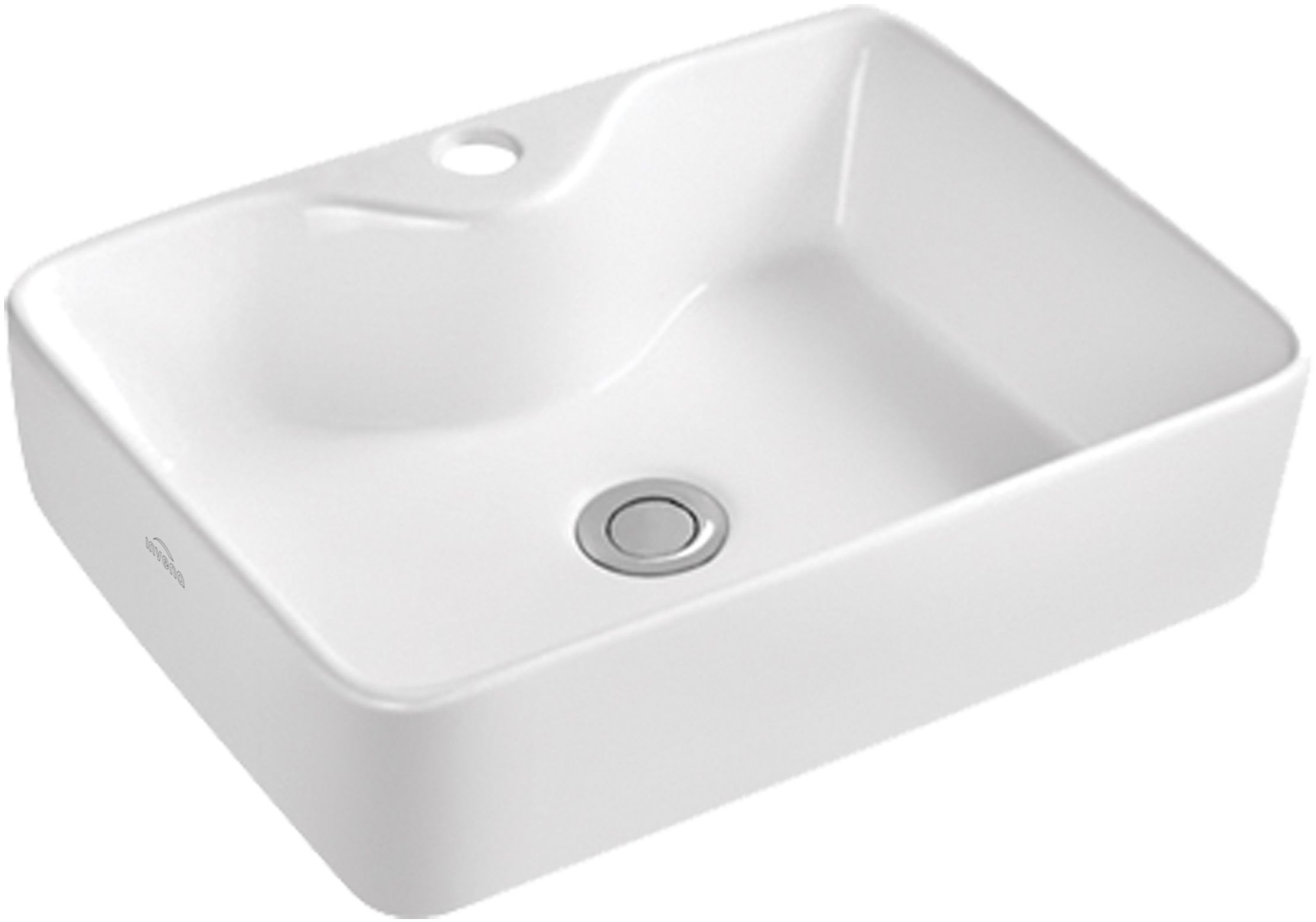 Invena Patras mosdótál 49x38 cm négyszögletes mosdótálak fehér CE-46-001
