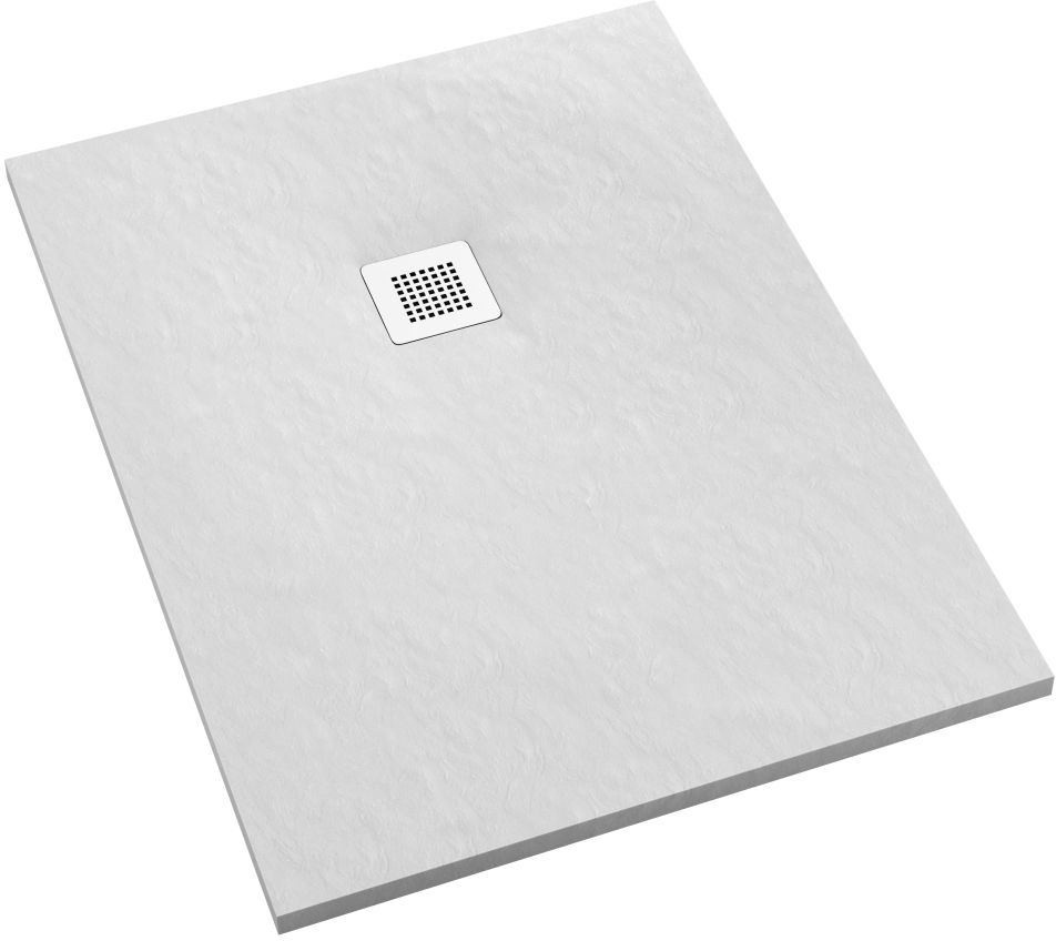 Schedpol Kalait White Stone téglalap zuhanytálca + előlap 100x90 cm fehér 3.3115/B/ST-M2