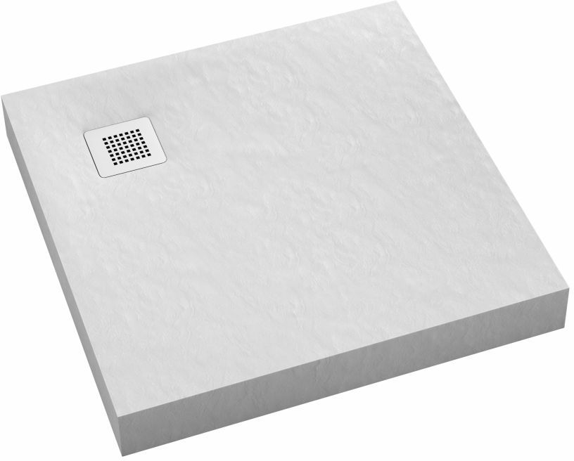 Schedpol New Horizons White Stone négyzet alakú zuhanytálca 80x80 cm fehér 3.3300/B/ST-M2