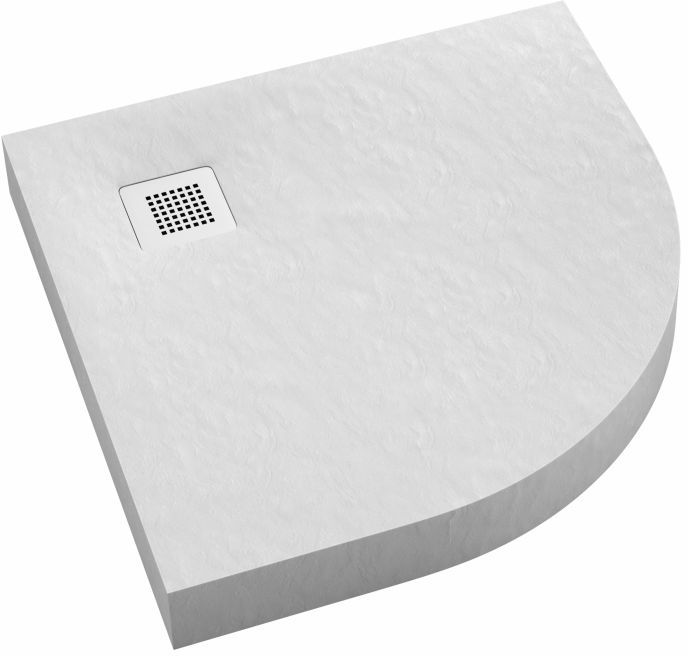 Schedpol New Horizons White Stone félkör alakú zuhanytálca 90x90 cm fehér 3.3304/B/ST-M2