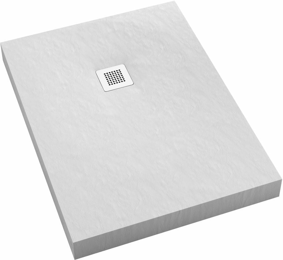 Schedpol New Horizons White Stone téglalap zuhanytálca + előlap 140x90 cm fehér 3.3319/B/ST-M2
