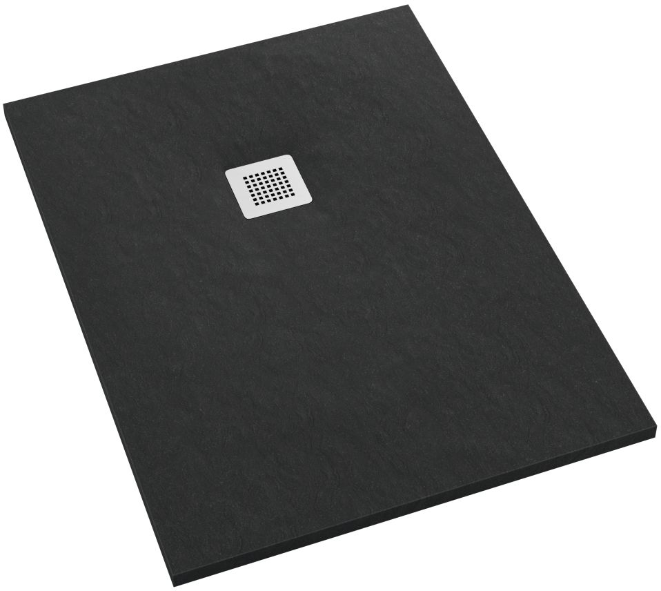Schedpol Kalait Black Stone téglalap zuhanytálca + előlap 90x70 cm fekete 3.3133/C/ST-M2