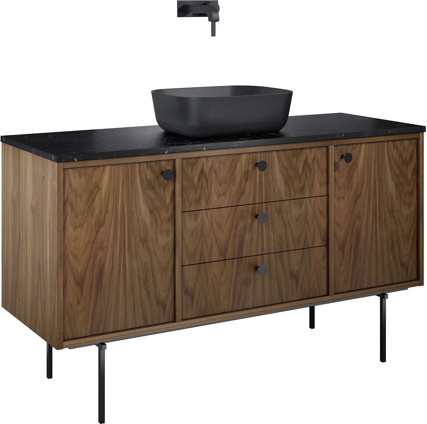 Elita Legacy szekrény 140x45.6x54 cm mosdókagyló alá akasztható dió RE01140109D480