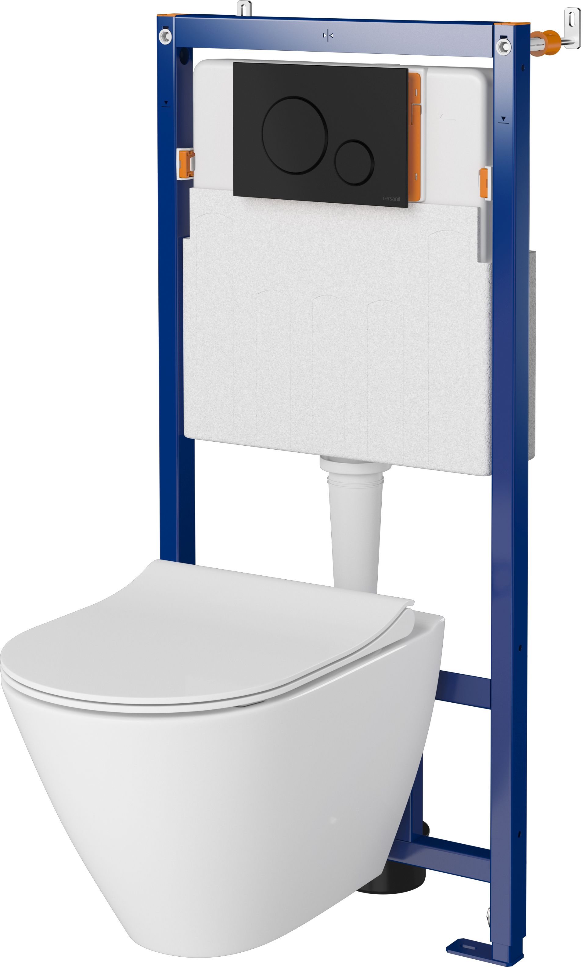 Készlet WC csésze Cersanit City K35-025, beépíthető keret Cersanit Tech Line Opti K97-492, K98-0146, K97-500