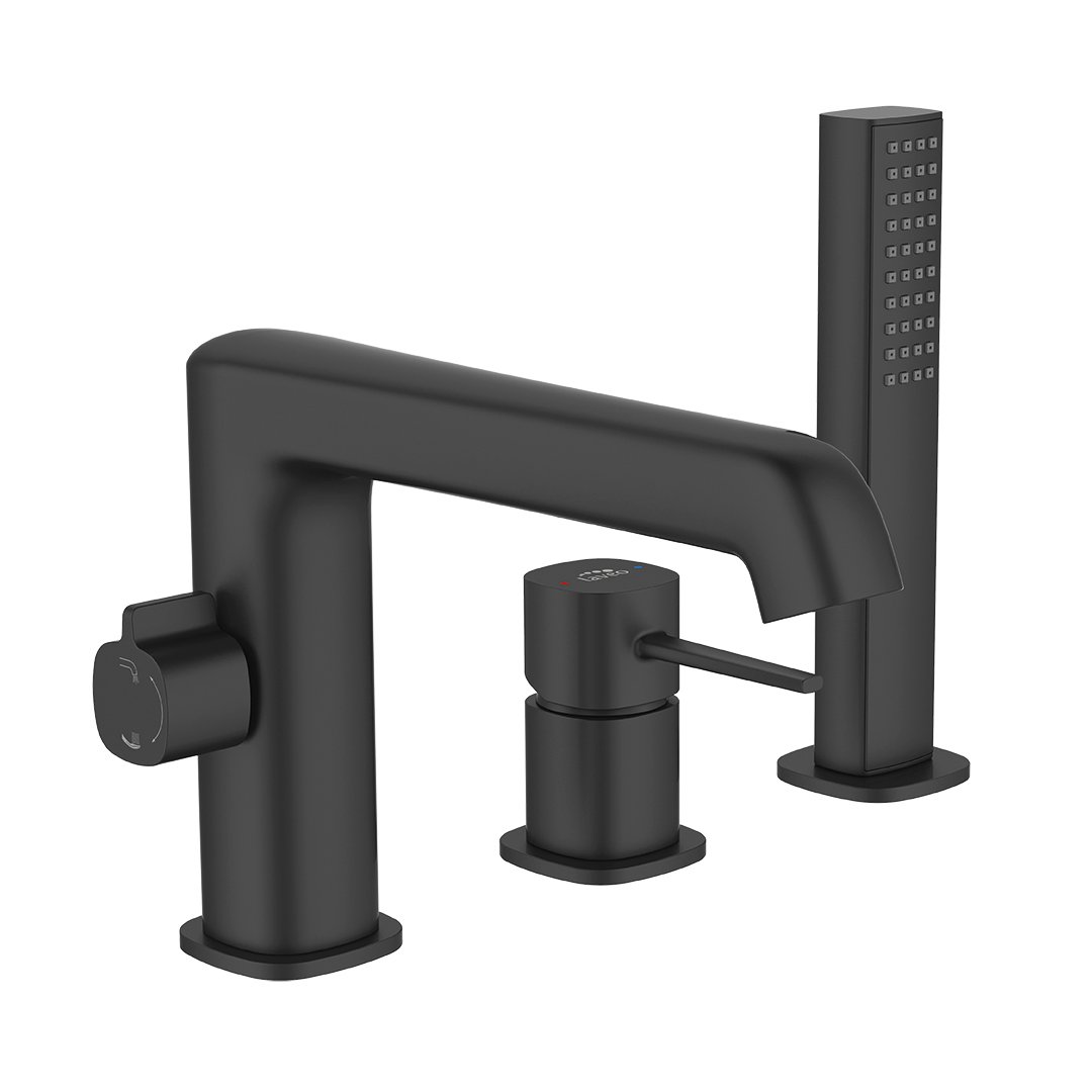 Laveo Pola kád és zuhany csaptelep fürdőkád fölé fekete BAP713D