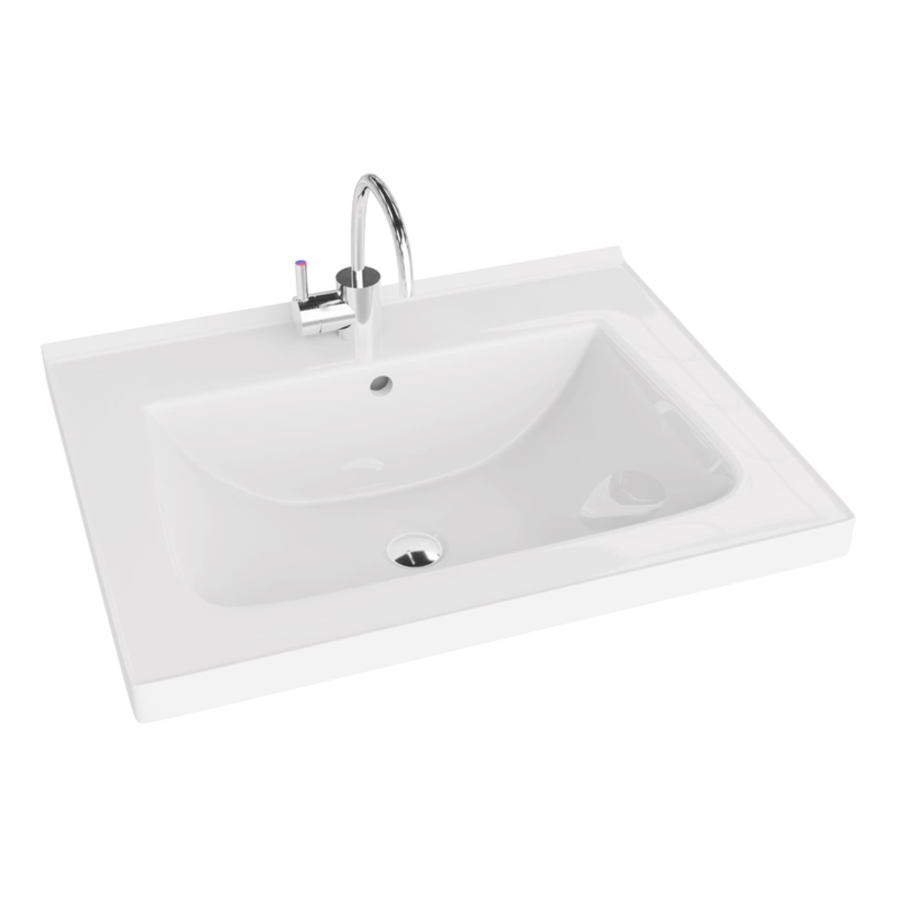 LaVita Kansas mosdótál 61x49 cm négyszögletes beépíthető fehér 5908211416168