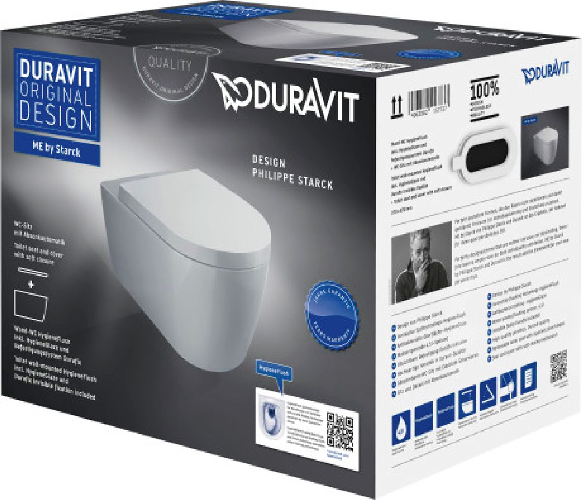 Duravit ME by Starck wc csésze lassú záródású ülőkével függesztett igen fehér 45790920A1