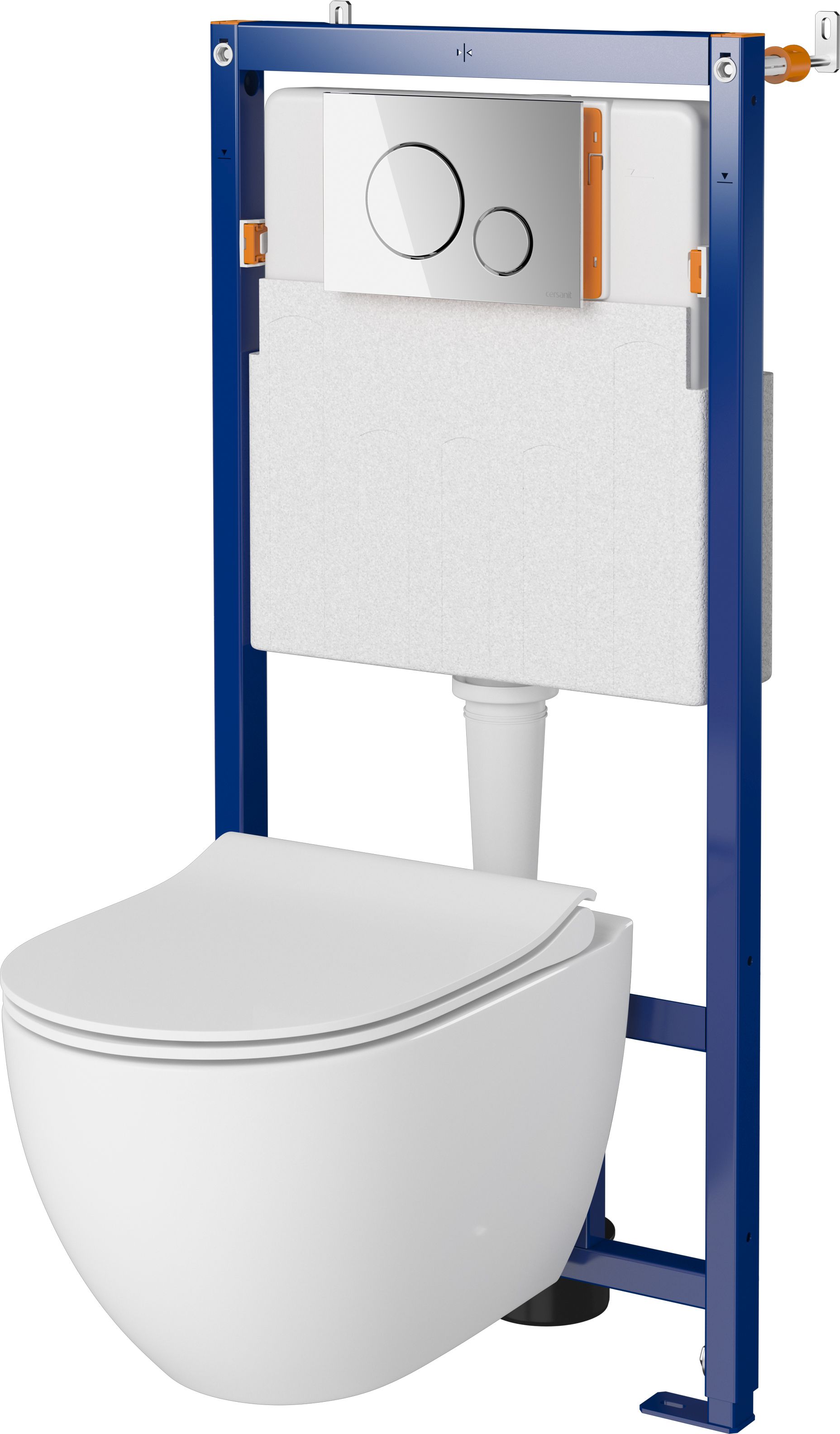 Készlet WC csésze Cersanit Zen K109-054, beépíthető keret Cersanit Tech Line Opti K97-492, K98-0130, K97-498