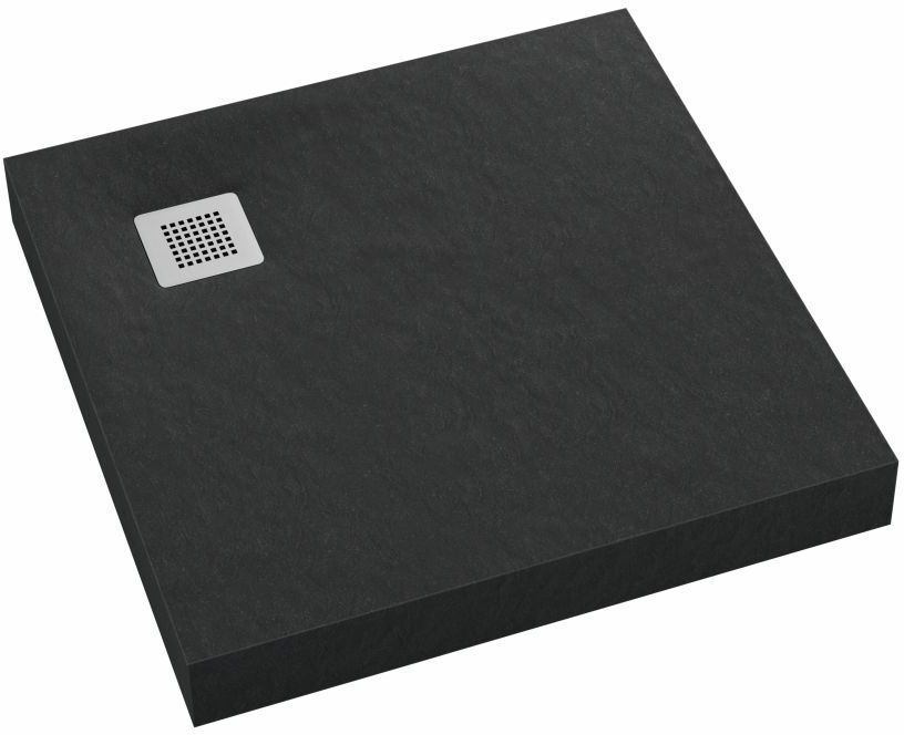 Schedpol New Horizons Black Stone négyzet alakú zuhanytálca 90x90 cm fekete 3.3301/C/ST-M2