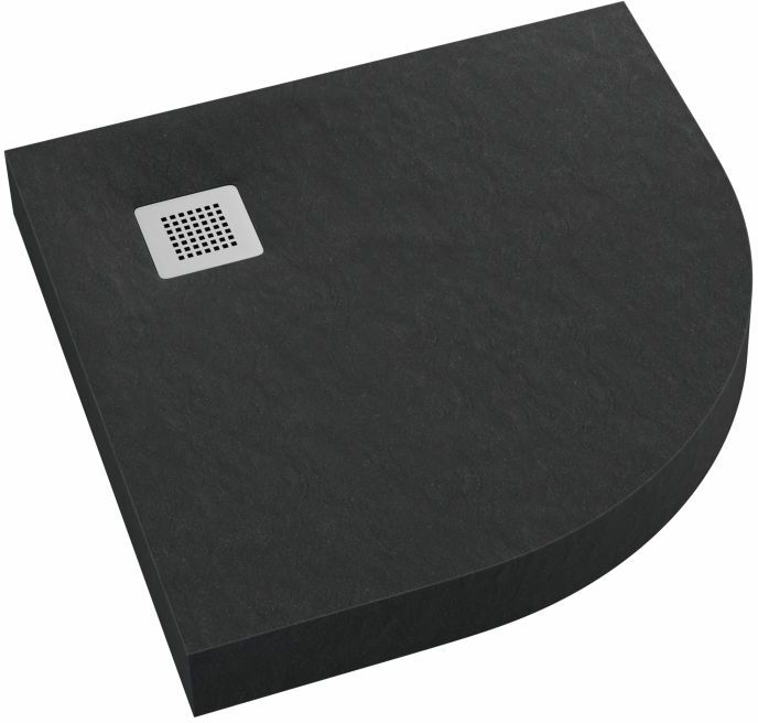 Schedpol New Horizons Black Stone félkör alakú zuhanytálca 90x90 cm fekete 3.3304/C/ST-M2