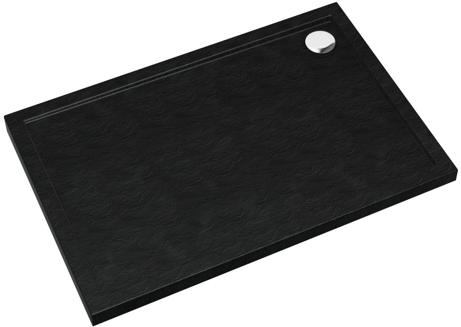 Schedpol Caspar New Black Stone téglalap alakú zuhanytálca szifonnal 120x90 cm fekete 3.2347/C/ST