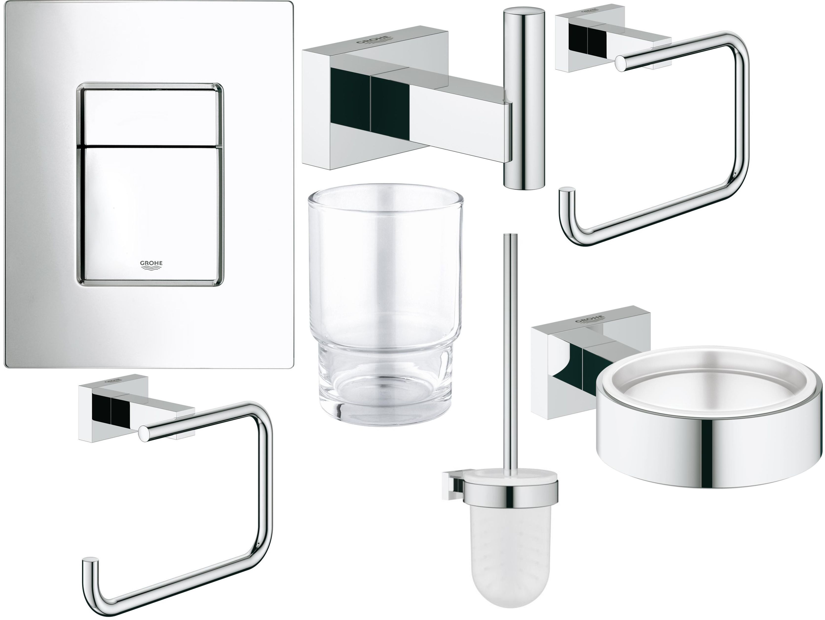 Készlet WC kefe Grohe Essentials 40513001, törölközőtartó Grohe Essentials 40510001, 38732000, 40507001, 40508001, 40511001, 40372001