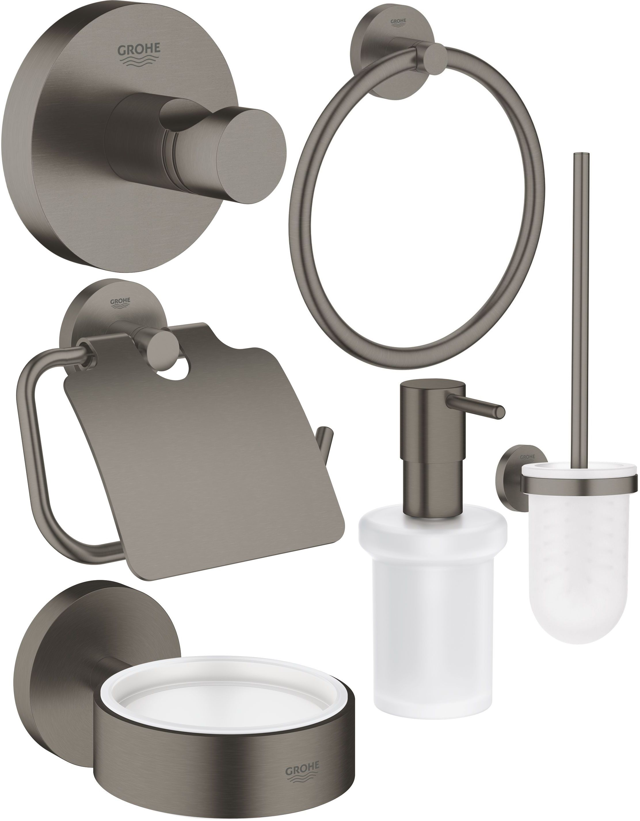 Készlet WC kefe Grohe Essentials 40374AL1, WC papír tartó Grohe Essentials 40367AL1, 40369AL1, 40365AL1, 40394AL1, 40364AL1