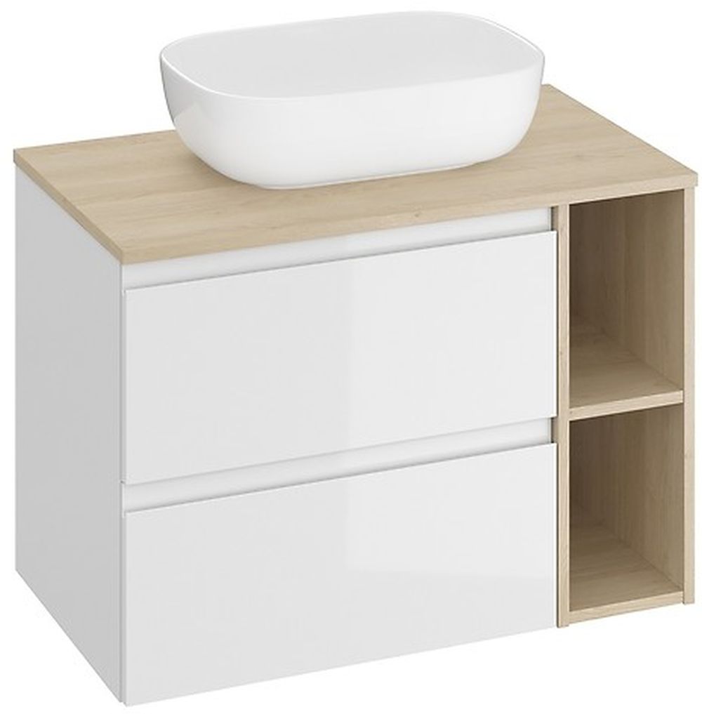 Készlet szekrény Cersanit Moduo S929-010, mosdótál Cersanit Moduo K116-050, K116-020, S590-023