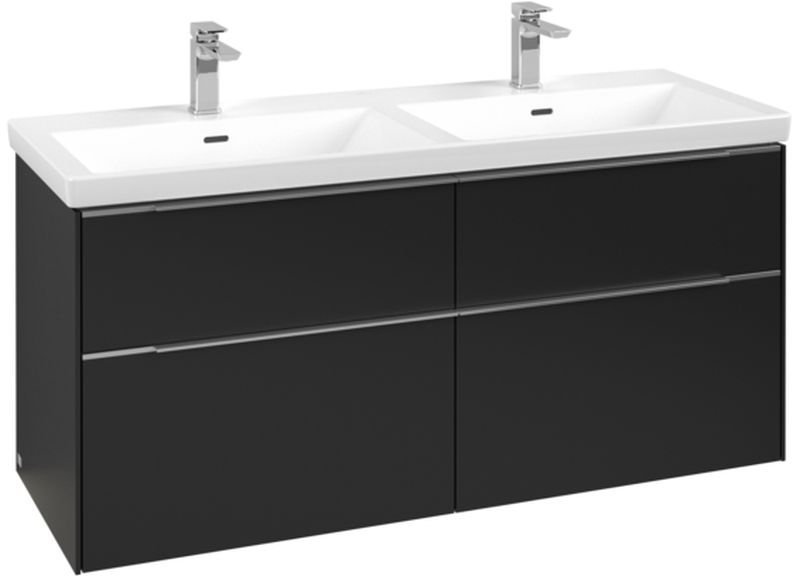 Villeroy & Boch Subway 3.0 szekrény 127.2x46.2x57.6 cm mosdókagyló alá akasztható fekete C568L0VL