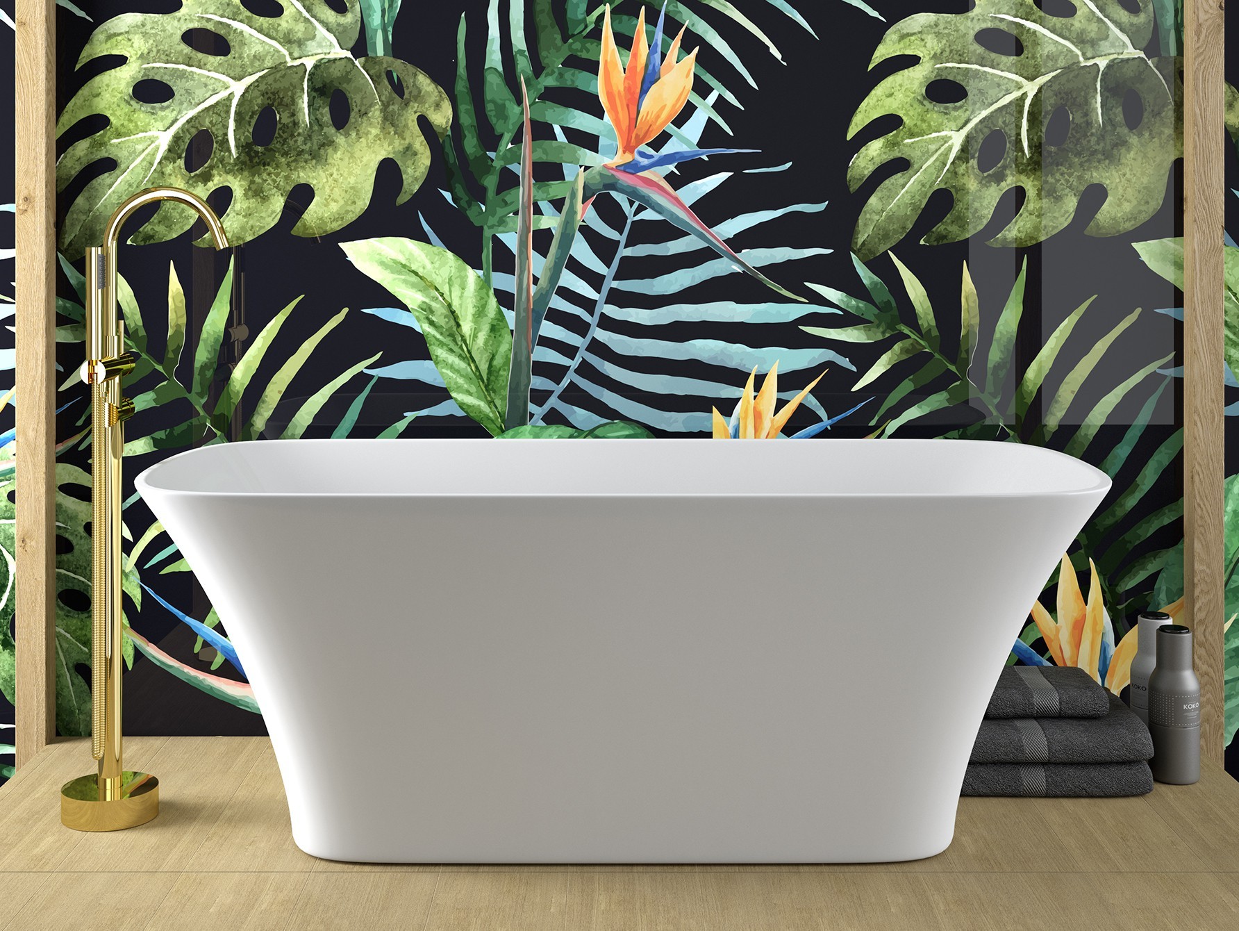 Besco Assos S-Line térben álló kád 160x70 cm négyszögletes fehér #WMMB-160ASB